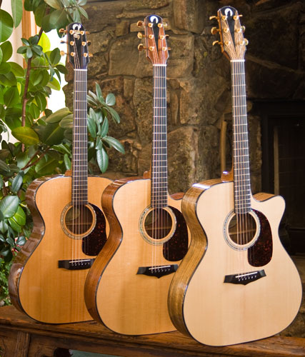 Photo of Jumbo OM guitars - front view.