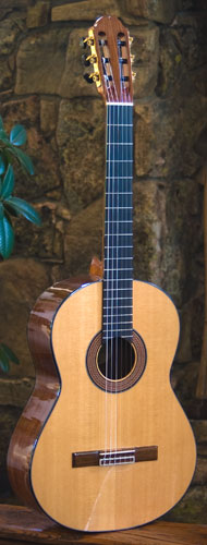 Photo of Classical guitar - front view.