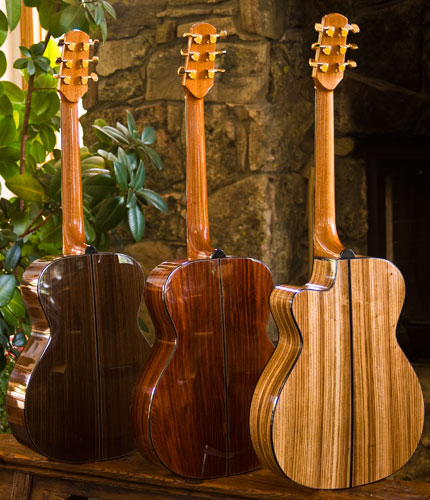 Photo of OM guitars - back view.
