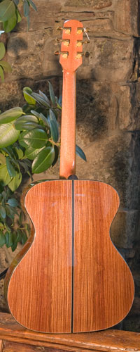 Back view of guitar.
