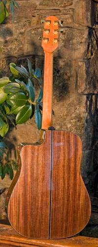 Back view of guitar.