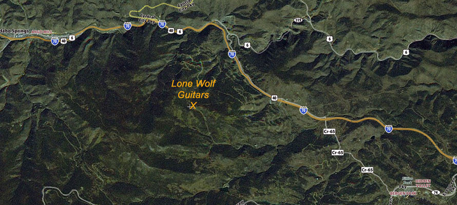 Areal map of Lone Wolf Guitars.